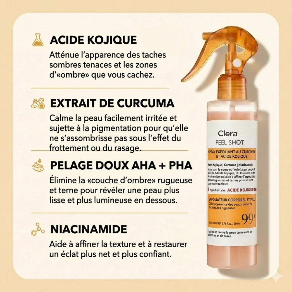Clera - Spray exfoliant pour le corps